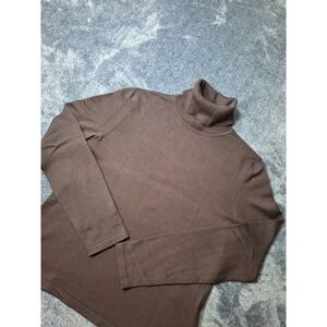 Petite‎ Sophisticate SILK Blend Turtleneck Sweater Womens S Brown Fall Preppy...